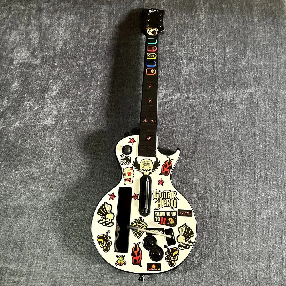 Nintendo Wii Guitar Hero Les Paul Red Octane Guitar TESTED *no srtap*